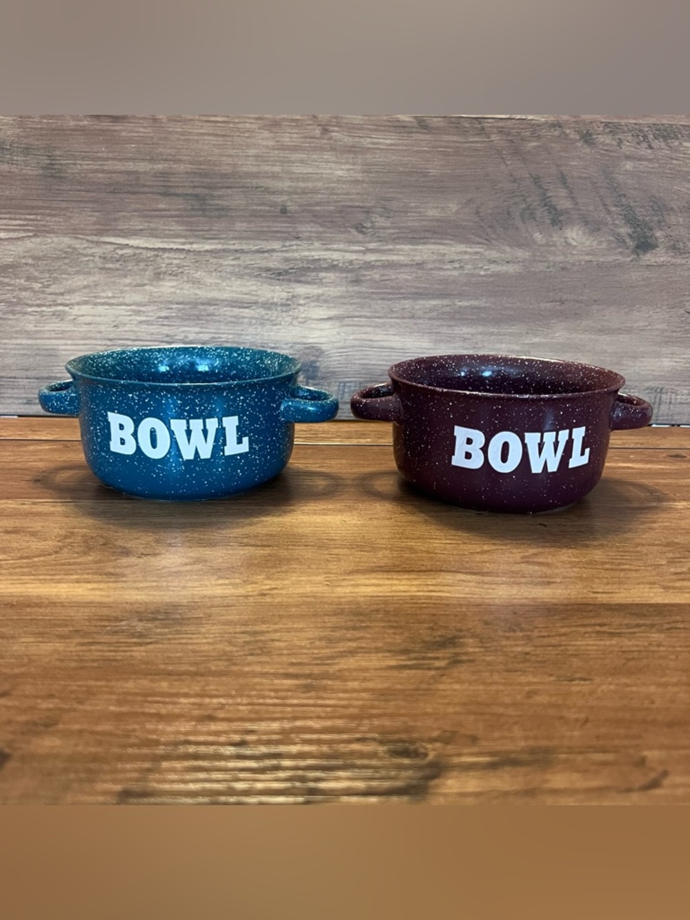 Set of 2 Mulberry Speckled Ceramic Bowls 20oz